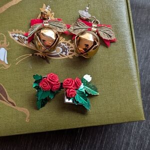 Vintage Christmas Earrings Set
